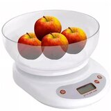 PVC LCD kuhinjska vaga sa posudom 1g do 5kg bijela | shoptok.hr