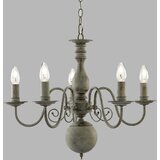 Lesnina XXXL Searchlight 2265-5GY - Luster na lancu GREYTHORNE 5xE14/40W/230V | Eponuda.com