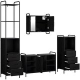  Set ormarića za kupaonicu 4 kom. Crni hrast 40 x 36 x 200,5 cm Slike