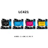  Komplet kompatibilnih kartuš za Brother LC421 za DCP-J1050DW, DCP-J1140DW, MFC-J1010DW – BK/C/M/Y, 4 kos Cene