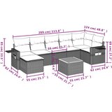 vidaXL 8-dijelni set vrtnih sofa od poliratana s jastucima bež | shoptok.hr