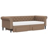  Dnevni krevet na razvlačenje cappuccino 90x200 cm umjetna koža | shoptok.hr