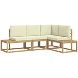 vidaXL Set vanjskih sofa 3 Komad Bijela i krem Poliester - Bijela i krem | shoptok.hr