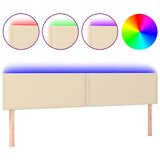 Maison Chic led posteljno vzglavje - vzglavna omarica - nočna omarica krem 200x5x78/88 cm blago, (21706675) Cene