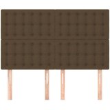  Uzglavlje tamnosmeđe 144x5x118/128 cm tkanina | shoptok.hr