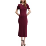 Calvin Klein Jeans Dolge obleke A - MODAL RIB SS DRE LV044C902G Rdeča Cene