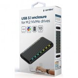 Gembird EE2280-U3C-03 usb 3.1 enclosure for M.2 nvme drives, ngff, backlighted, aluminum | Eponuda.com
