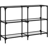  Stolić s prozirnom staklenom površinom 118,5x30x81 cm čelik | Eponuda.com