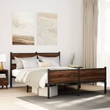 Maison Chic Posteljni okvir - Dvoposteljna postelja - Zakonska postelja brez vzmetnice hrast 137x190 cm inženirski les-J11960, (21777122) | Shoptok.si
