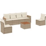  7-dijelni set vrtnih sofa od poliratana s jastucima bež | shoptok.hr