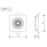  led ugradna svetiljka LED/18W/230V 3000K 11,5x11,5 cm bela | Eponuda.com