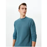 Koton Slim Fit Sweater Knitwear Basic Crew Neck Textured