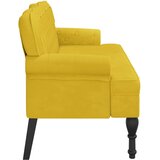 vidaXL Klupa s naslonom žuta 119,5 x 64,5 x 75 cm baršunasta | shoptok.hr