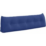 vidaXL Poglavni vzglavnik Policijska modra 160 x 24 x 50 cm Žamet | Shoptok.si