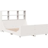vidaXL Knjižna postelja brez vzmetnice bela 120x200 cm trden les | Shoptok.si