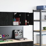 Furnova Garažni zidni ormarići 2 kom crni od konstruiranog drva | shoptok.hr