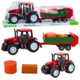  Poljoprivredni traktor sa zelenom prikolicom i sijenom crveni 62 cm | shoptok.hr