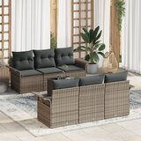 vidaXL 7-dijelni set vrtne garniture s jastučićima sivi poli ratan | shoptok.hr
