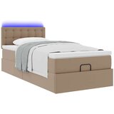 vidaXL Otomanski posteljni okvir z vzmetnico kapučino 80x200 cm, (21610759) | Shoptok.si