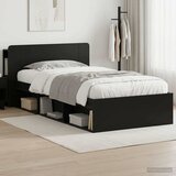  Okvir kreveta s pohranom Crna 90 x 200 cm Konstruirano drvo Cijene