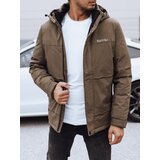 DStreet Kurtka męska zimowa z kapturem jasnobrązowa | Shoptok.si