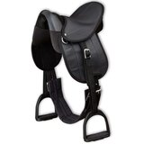 vidaXL Sedlo za Ponija Komplet 10" Crno | shoptok.hr