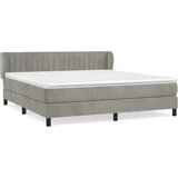 The Living Store Box spring postelja z vzmetnico svetlo siva 180x200 cm žamet - Box Spring Postelja, (21488811) | Shoptok.si