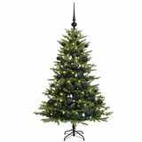  Umjetno božićno drvce s kuglicom 120 cm 150 LED lampica - Zelena 120 cm s LED-ima i crnim lopticama | shoptok.hr