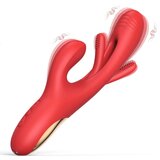 SuperLove Rabbit Flapping G-Spot 3in1 Vibrator Red Cene