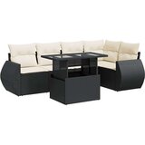 vidaXL 6-dijelni set vrtnih sofa s jastucima crni od poliratana | shoptok.hr