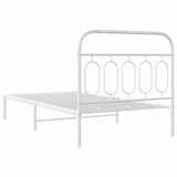  Metalni okvir za krevet s uzglavljem bijeli 100x190 cm | shoptok.hr