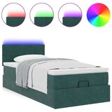 VidaXL Otomanski posteljni okvir z vzmetnico zelen 80x200 cm žamet, (21611856) Slike