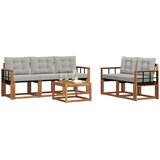  Set vanjskih sofa 6 kom. Prirodna i svijetlo siva | shoptok.hr