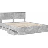  Krevetna konstrukcija s ladicama Betonski sivi 160 x 200 cm Siva 210 x 163 x 90 cm | Shoptok.si