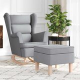  Stolica za ljuljanje s osloncem za noge od tkanine svjetlosiva | shoptok.hr