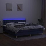  Krevet box spring s madracem LED plavi 160x200 cm od tkanine | shoptok.hr