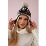 Kesi Cap with a pompom Rosa K368 black+mocca+beige Cijene