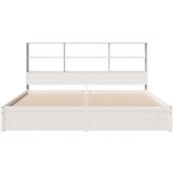vidaXL Krevet s regalom z knjige bez madraca bijeli 180x200cm borovina | shoptok.hr