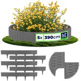 KADAX Obroba za trato Vrtna palisada Ograja za vožnjo siva kamena 390 cm 5 kosov, (5000358150) Cene