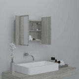 vidaXL LED omarica z ogledalom siva sonoma 60x12x45 cm inženirski les | Shoptok.si