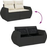  Set od 12 dijelova vrtnog sofa s jastucima crni poli ratan akacija | shoptok.hr