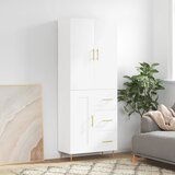 vidaXL Visoka omara bela 69,5x34x180 cm inženirski les | Shoptok.si