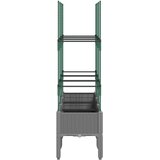  Vrtna sadilica s rešetkom svjetlosiva 120 x 40 x 142,5 cm PP | shoptok.hr