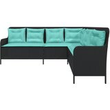  Vrtna sofa s jastucima L-oblika crni poli ratan | shoptok.hr