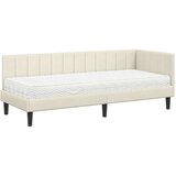  Kutni krevetni okvir s madracem 2 kom. Krema 80 x 200 cm Baršun | Shoptok.si