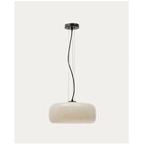 Kave Home Sivo-bež LED viseča svetilka s steklenim senčilom ø 38 cm Reig – | Shoptok.si