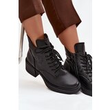 VINCEZA Women's Leather Ankle Boots on Block Heel Lined | ePonuda.com