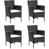  5-dijelni vrtni blagovaonski set s jastucima crni | shoptok.hr