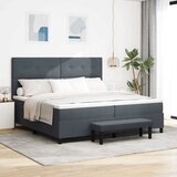  s opruga kutije Tamno siva 200 x 200 cm Baršun | shoptok.hr