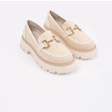 GOODIN Beige platform loafers with gold chain | shoptok.hr